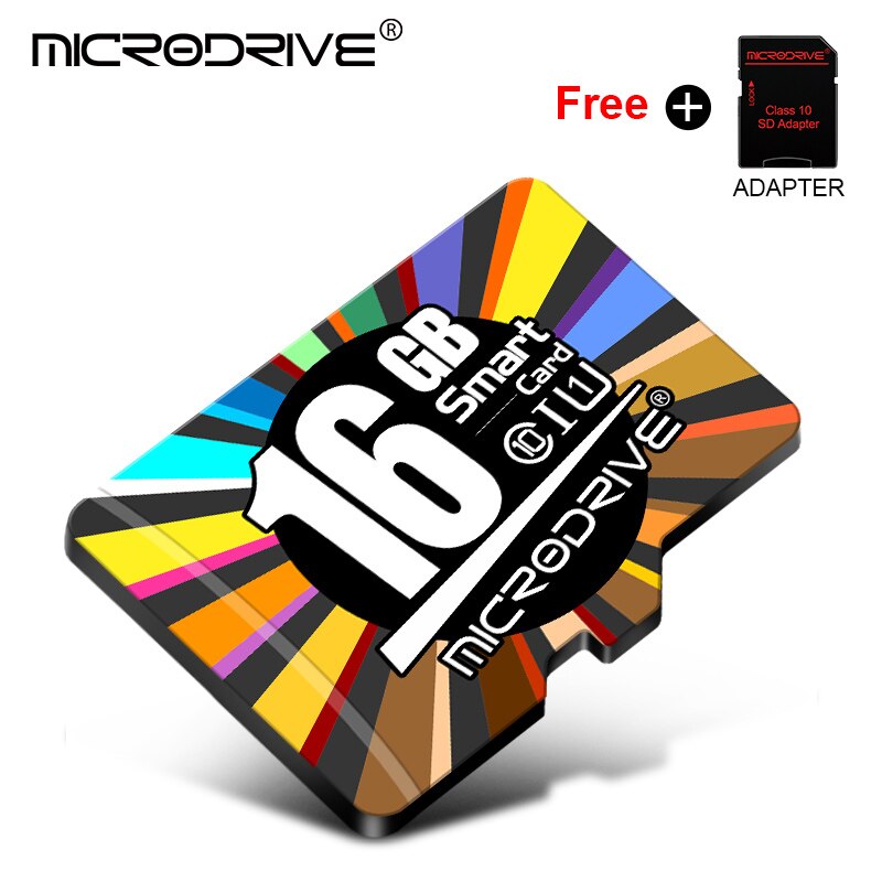 Tarjeta Micro SD TF de de 64GB y 128GB, tarjeta de memoria Class10 de 32gb y 16gb, tarjeta de memoria Micro sd C10 de alta velocidad: 16GB