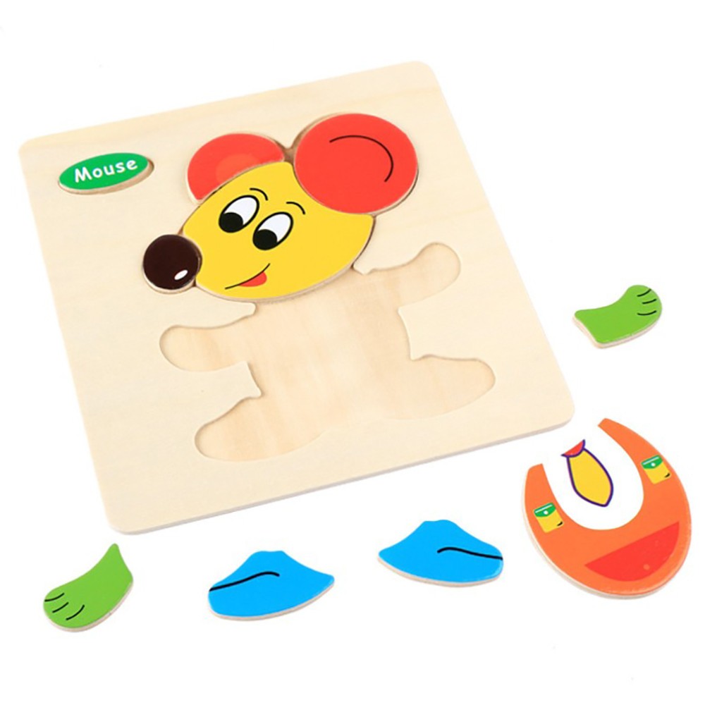 1Pcs Wooden Puzzle Three-Dimensional Colorful Wooden Puzzle Educational Toys Developmental Baby Toy Child Early Training Game ye