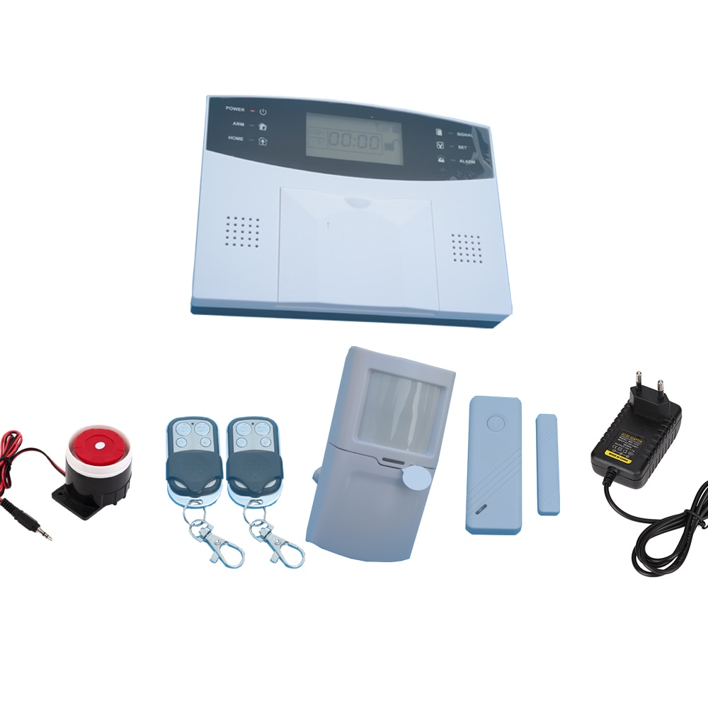 Home Security Alarm System 433MHz Wireless PIR Motion Sensor Door contact LCD Panel GSM Alarm system Indoor Siren