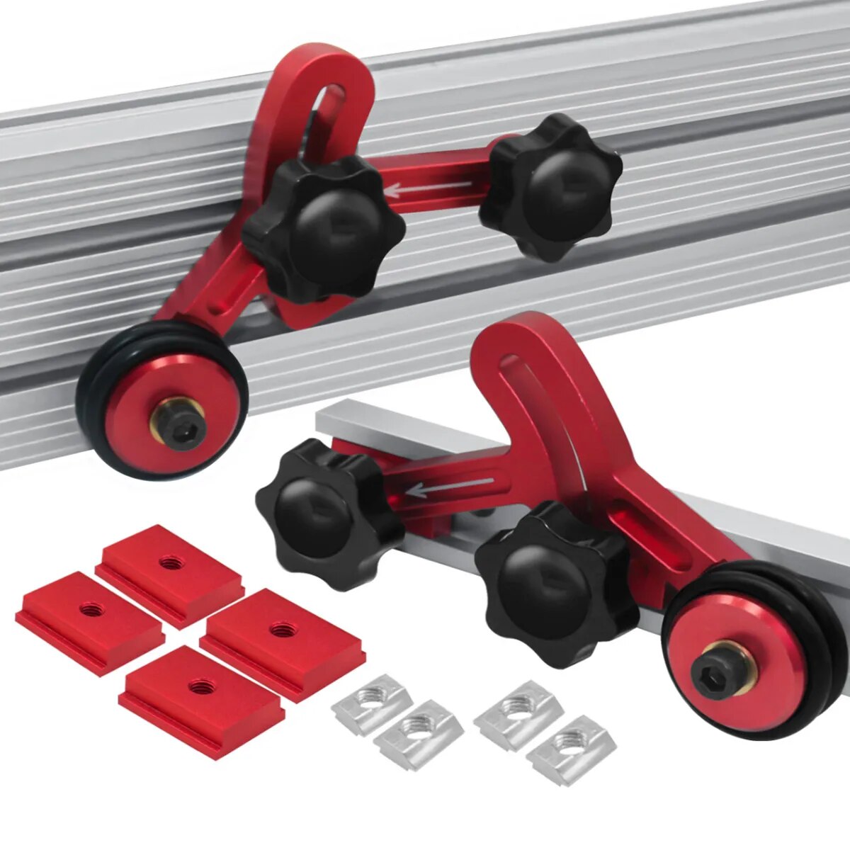 1 Paar Lager walzen vorschub Präzision klar geschnittene Lager führungen Holz bearbeitung Aluminium Feder Loc Board Anti-Rebound-Sicherheits vorschub