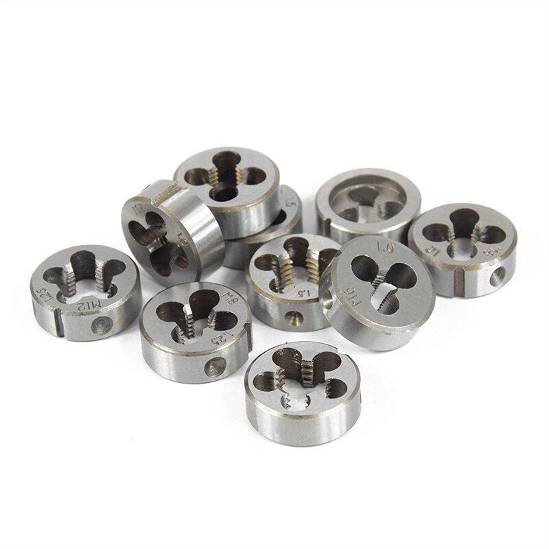 6/8/11pcs M3-M12 Metric Die Wrench Set Alloy Steel Tap Die Hand Tool Tapping Kit Screw Die Thread Die Set