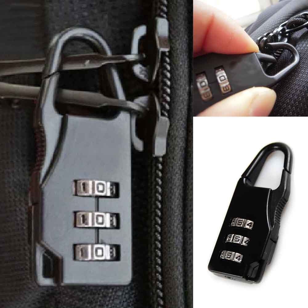 Easily Carry Resettable 3 Dial Digit 6 Colors Combination Suitcase Luggage Password Code Lock Padlock
