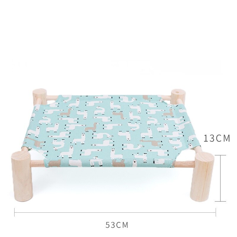 Cama elevada extraíble para gatos, casa de madera de lona transpirable para conejos pequeños, suministros para perros: 3 Green Sheep