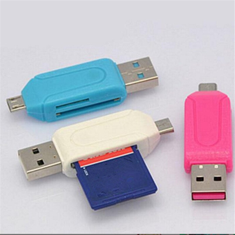 Micro-usb-otg-tf/sd-kartenleser für handy, tablet-pc und mediaplayer (farbe zufällig)