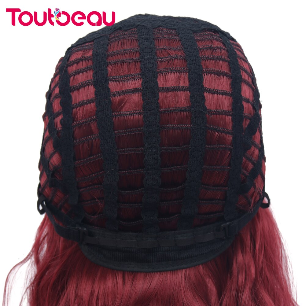 Ombre rot Perücken Synthetische Haar Kurze Lockige Bob Perücke Natürliche Wellenförmige Perücken Für Frauen Täglichen Party Cosplay Perücke Hitze Beständig 16 zoll 220g