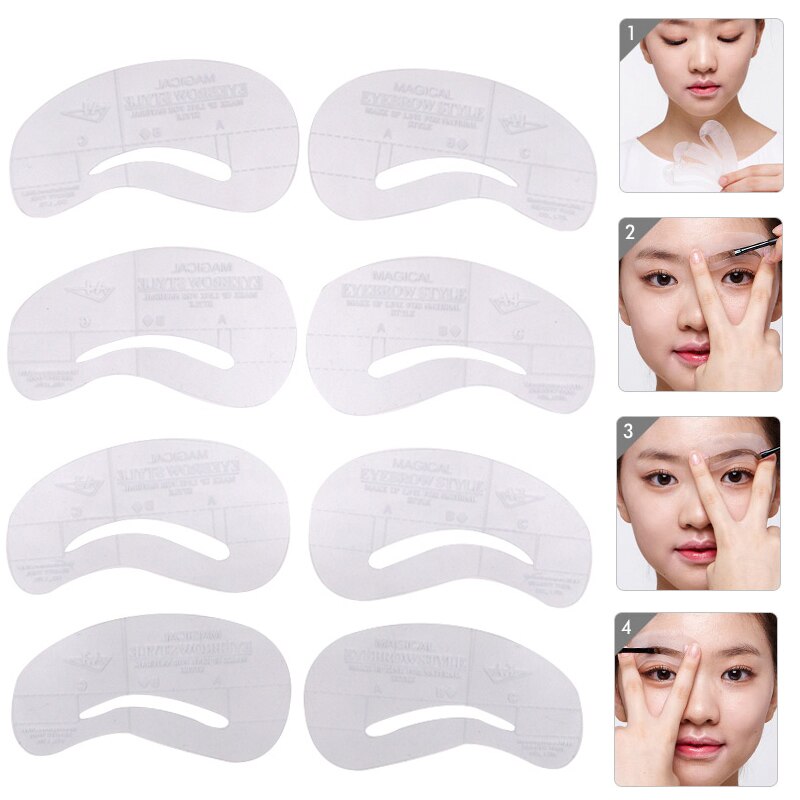 4 Stuks Magic Wenkbrauw Stencil Make Styles Een Stencil Voor De Eye Brow Tekening Template Make Up Tool Vorm Voor wenkbrauwen Template