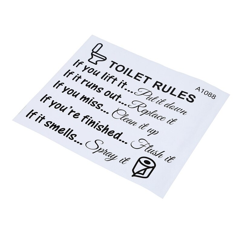 Toilet Rules Bathroom Removable Wall Sticker Vinyl Art Decals DIY Home Decor