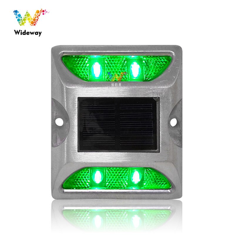 IP68 Waterproof Led Red Solar Night Steady Lights Aluminum Road Stud: green
