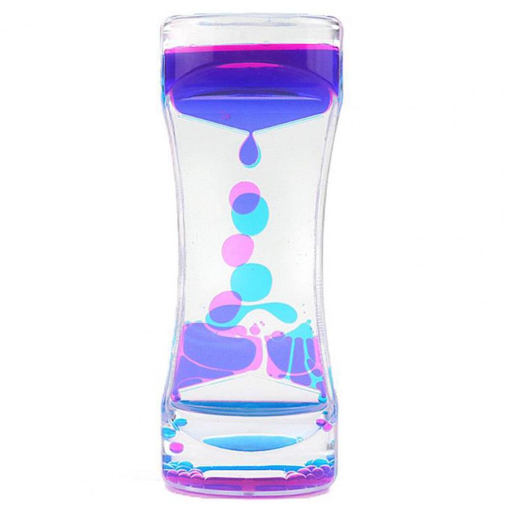 Vloeibare Zandlopers Dubbele Kleur Zintuiglijke Angst Toy Vloeibare Timer Stress Management Olie Zandloper Kerstcadeau Bubble Timer: Black