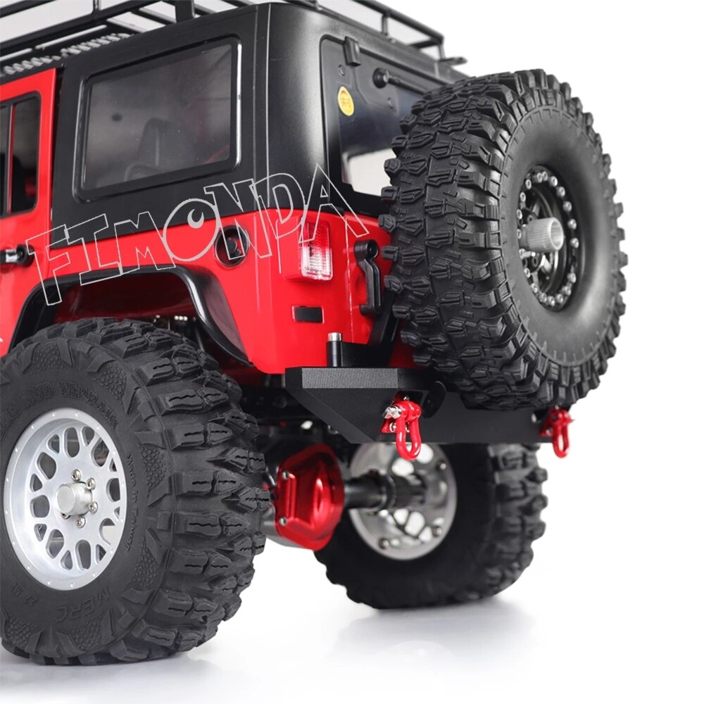 Metalen Stinger Voorbumper Lier Achter Reservewiel Beugel met Licht voor 1/10 RC Crawler Auto TRX4 Axiale SCX10 90046 TF2 CC01 KM2