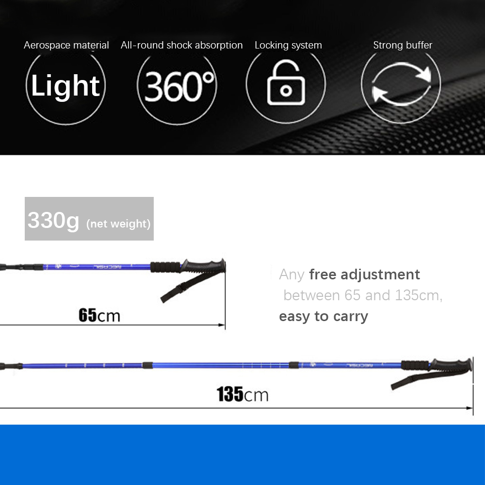 Outdoor Camping Walking Stick Telescopic Hiking Stick Aluminum Foldable Hiking Poles Outdoor Accessories For Trekking Camping