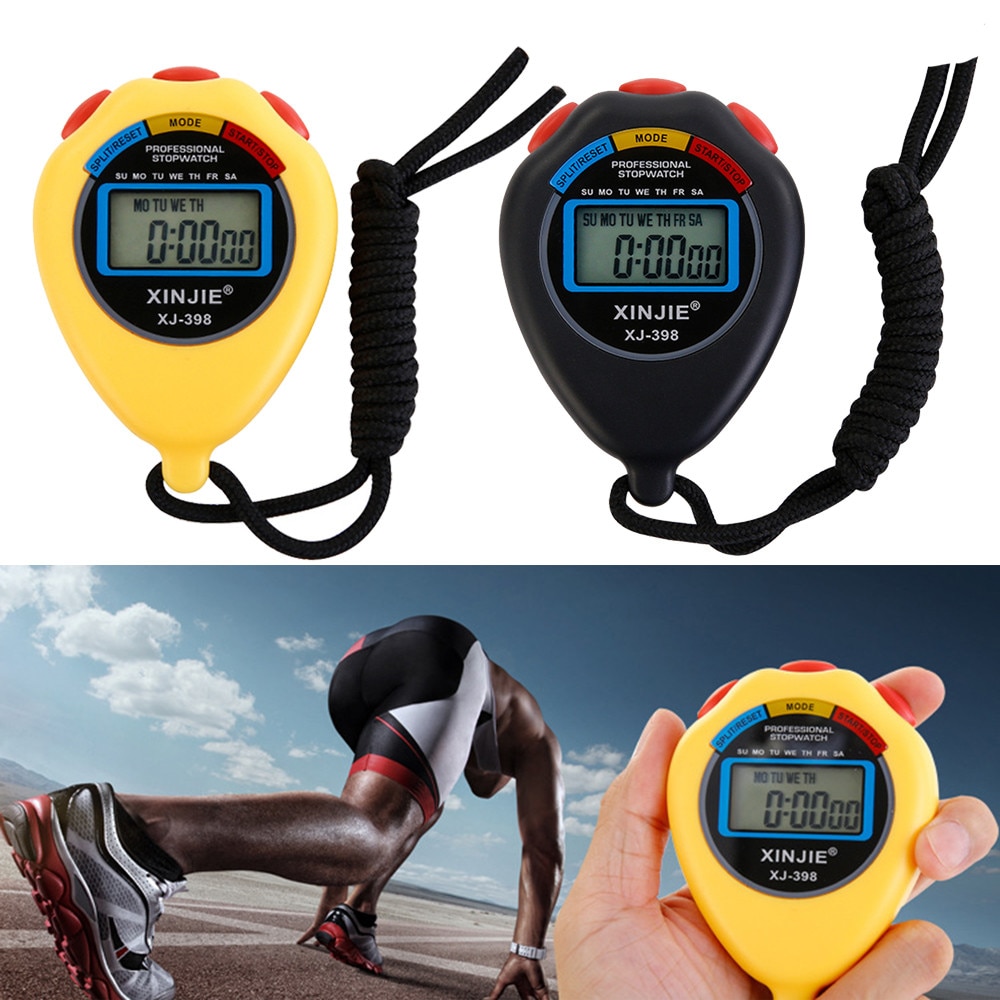 1PC Digital Pedometers Handheld LCD Chronograph Sports Stopwatch Timer Stop Watch Sport Watches Walk Step Counter