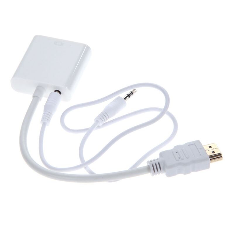 1080p micro-hdmi/mini hdmi/hdmi-vga-muunnin sovitin o videokaapelilla mustavalkoinen