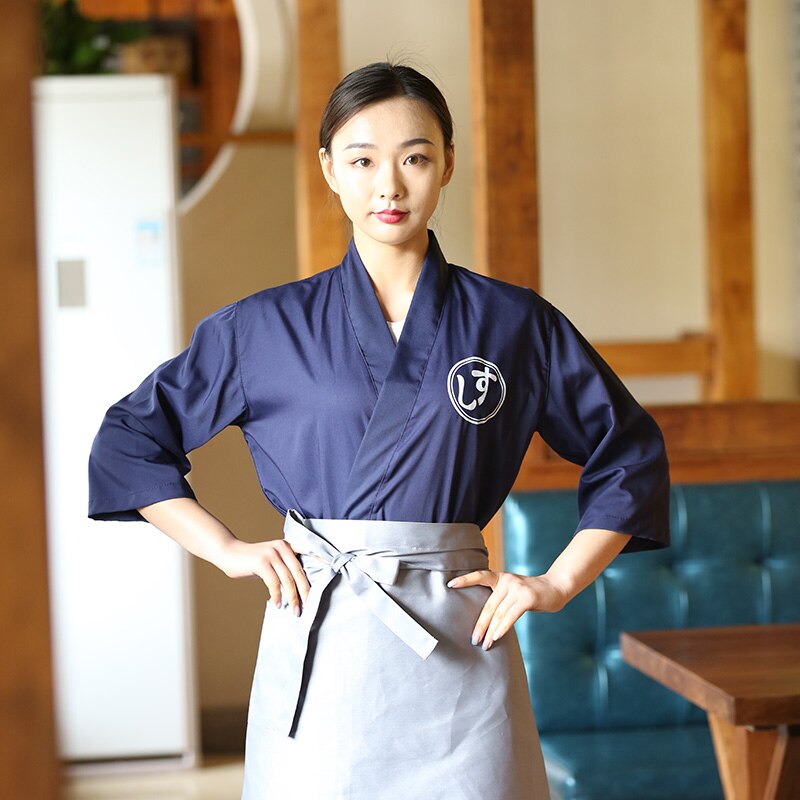 Unisex cook costume Japanese Korea style kitchen uniform waiter hotel shirt overalls chef restaurant uniform