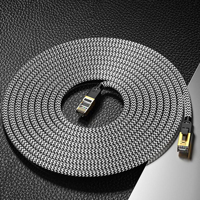 Cat6 Nylon Braided Ethernet Cable RJ45 Lan Cable High Speed 1Gbps 1/3/5m Lan Cable Low Attenuation Ethernet Cable