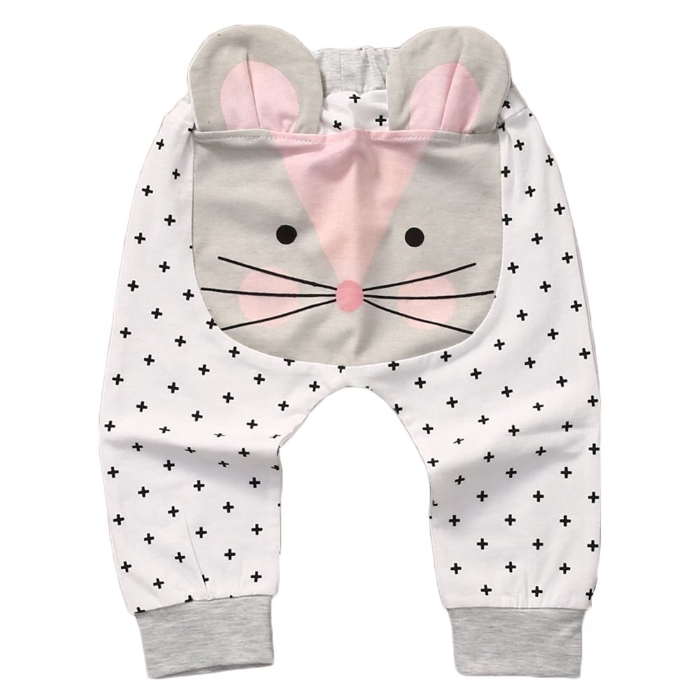 Peuter baby jongen meisje cartoon onderkant broek harem leggings broek broek 0-24m: Wit / 6m