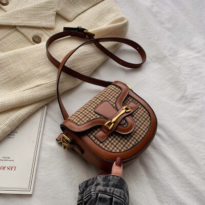 Treillis motif sacs à bandoulière pour femmes été épaule sac de messager célèbre femme sacs à main sac main femme: Brown Lattice