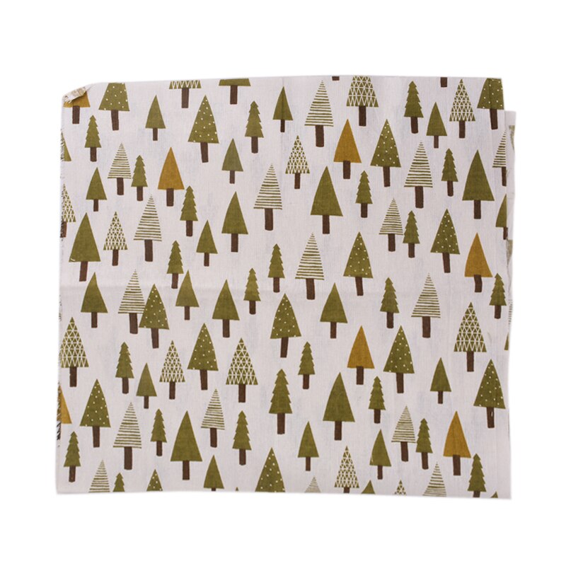 97x50cm Christmas Tree Pattern Natural Linen Cotton Fabric DIY Sewing Fabric Christmas Decoration Quilting Patchwork