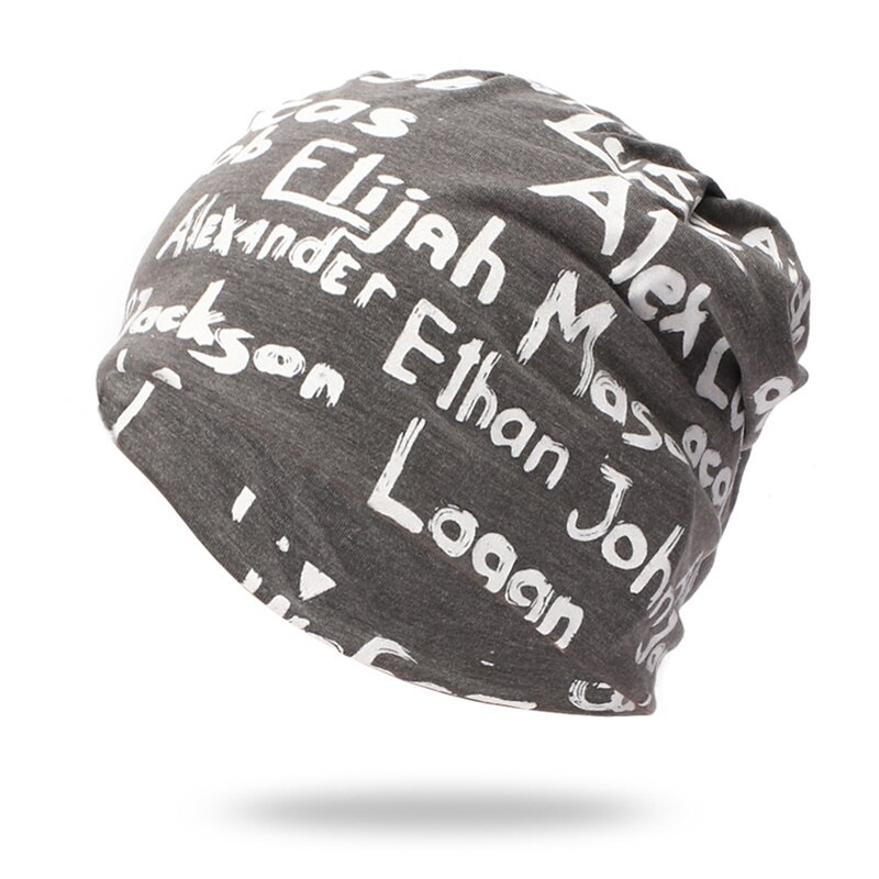 Gorro com letras, de malha, algodão, dobrável, para área externa: SH