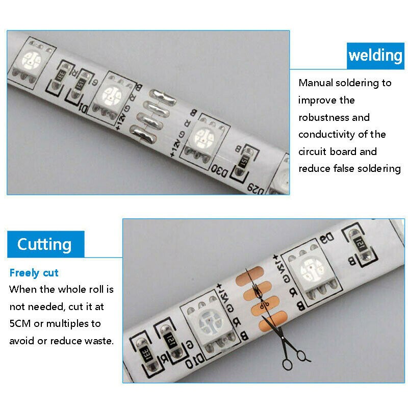 LED Strip Lights USB RGB 5V 12V remote control waterproof IP65 TV Backlight bar 0.5m 1m 2m 3m 4m 5m Colourful Dimmable tape