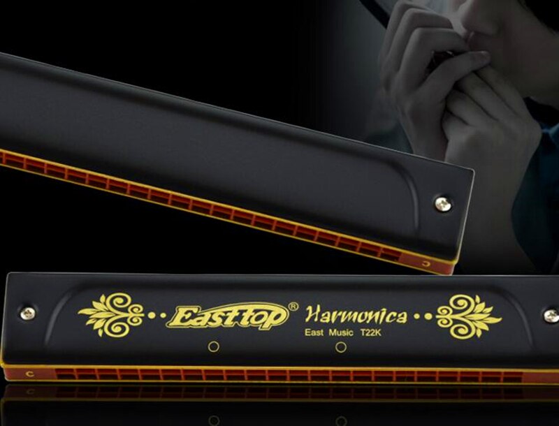 Easttop 22 Holes Tremolo Harmonica ABS Comb Musical Instruments Armonica Instrumento Harmonica C key Mouth Ogan