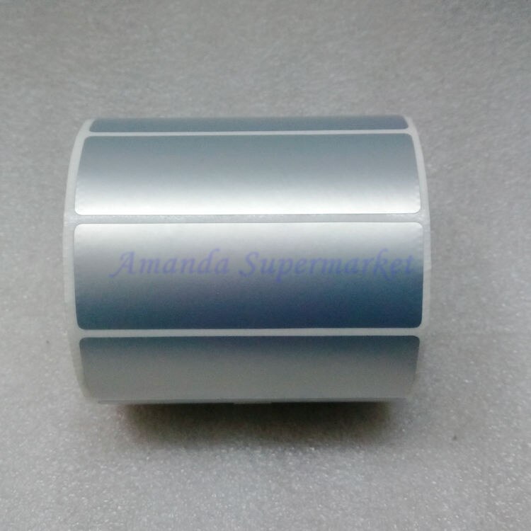 Etikett Aufkleber 80x25mm 1500 Stück/Rolle Silber Aufkleber Selbst Klebe Etikett Wasserdichte Reißfest Öldicht Barcode Etikett