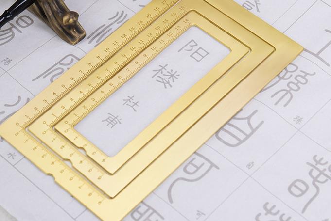 Mul-funzionale in Ottone cornice Righello Righello con il centimetro scala pape peso calligrafia forniture 3 DIMENSIONI