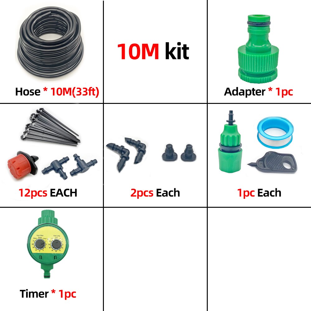 10-50M Smart Garden Watering Sysytem Automatic Self Drip Irrigation System For Greenhouse Watering Kit Timer Adjustable Drippe: 10M