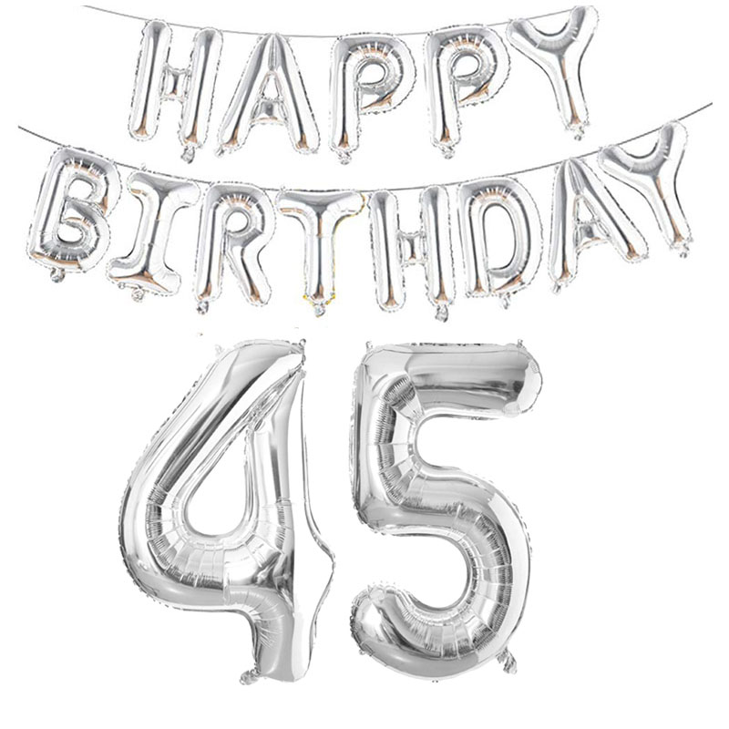 Globos plateados de aluminio con números de 32 pulgadas, 10 11 12 13 16 18 25 30 35 40 50 60 años, decoraciones para de feliz cumpleaños, adultos, niños, niños y niñas