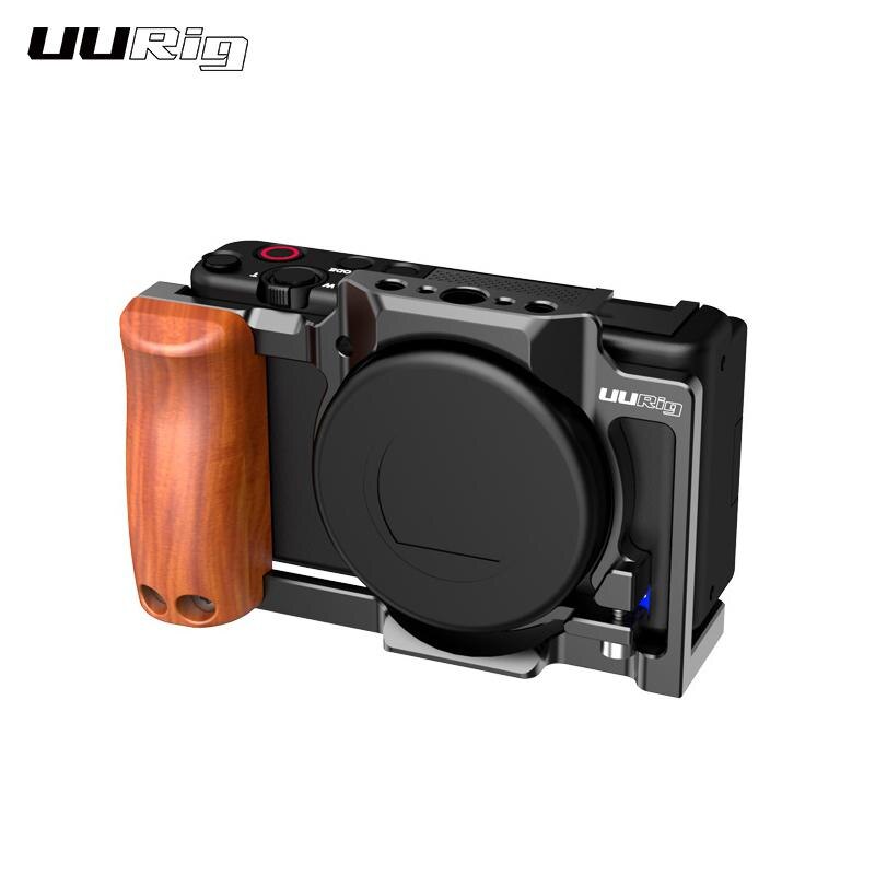 Cage de protection pour caméra Sony ZV1, avec poignée en bois, cadre d'extension pour photographie Vlog
