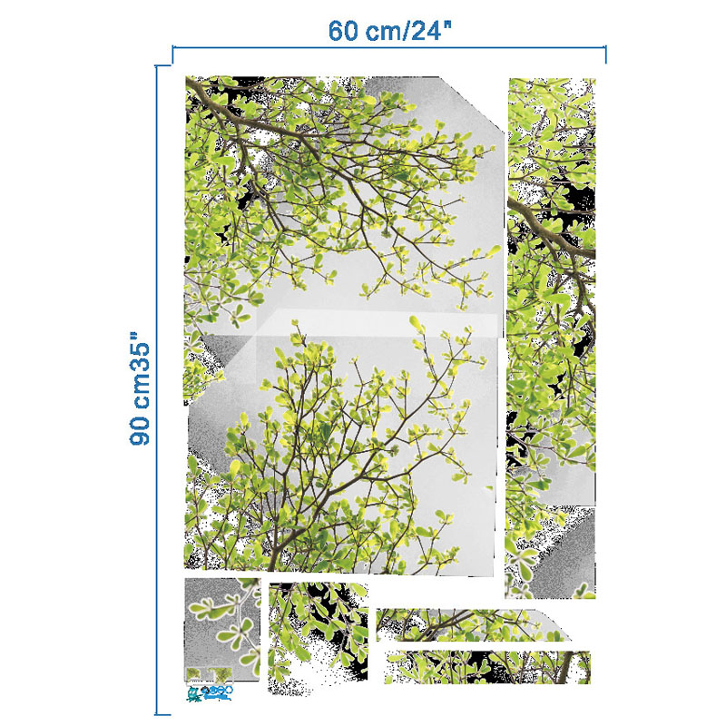 60X90cm rama de árbol hojas verdes pegatina de pared PVC adhesivo planta pegatina para ventana de vidrio 2017ing