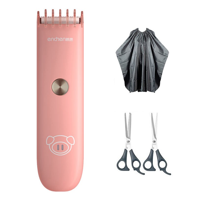 Newborn Baby Hair Clipper Children Hair Clippers Electric Quiet Trimmer Kids Silent Cutting Machine Infant Women Hair Cutting: Pink set2