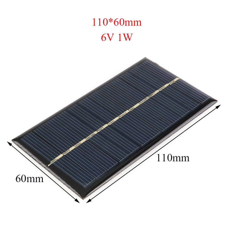 6V 1W Solar Panel Solar Cell DIY Mini 11060 Flashlight Polysilicon Handmade