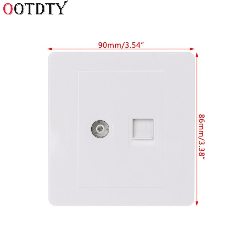 OOTDTY RJ45 Network Adapter+TV Antenna Coaxial Wall Mount Output Faceplate Panel Socket