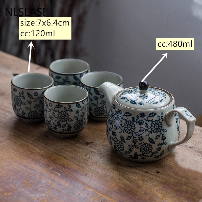 Juego de té de porcelana china tradicional, tetera artesanal de cerámica exquisita, azul y blanco, para el hogar