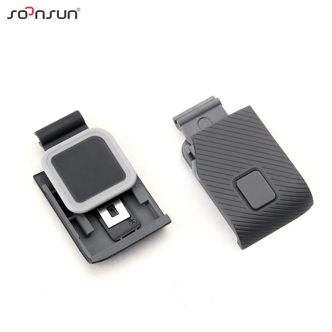 SOONSUN-piezas de reparación de puerta lateral, protector de lente de repuesto, cubierta lateral de puerto de USB-C para cámara GoPro HERO 7, 6, 5, color negro