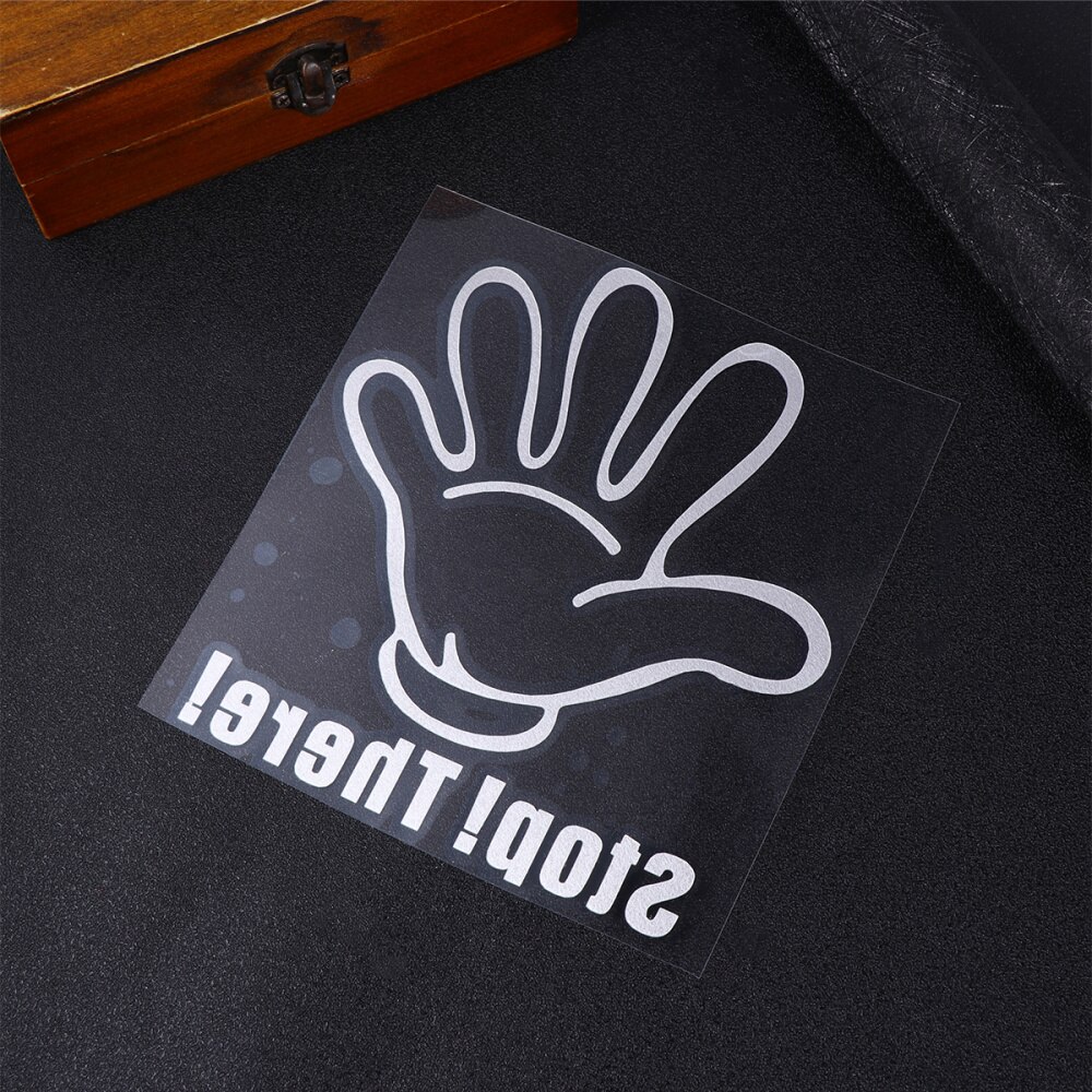 4pcs Useful Wall Sticker Durable Window Background Wall Sticker Hand Shape Stop Car Sign Sticker Informative Sign