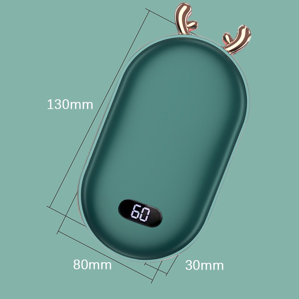 Ogrzewacz dłoni 2 w 1 przenośny moc Bank USB akumulator elektryczny ogrzewacz dłoni inteligentna stała temperatura 5200mAh