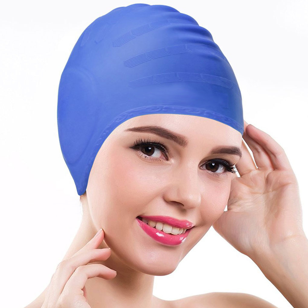 BOIHON Silicone Swimming Caps Women Long Hair Swim Hat Cover Protect Ears Sports Pool Cap