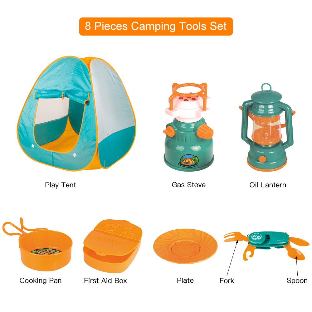 Thuis Kinderen Entertainment 8 Stuks Kids Play Tent Outdoor Camping Gereedschap Set Speelgoed Voor Jongens Meisjes