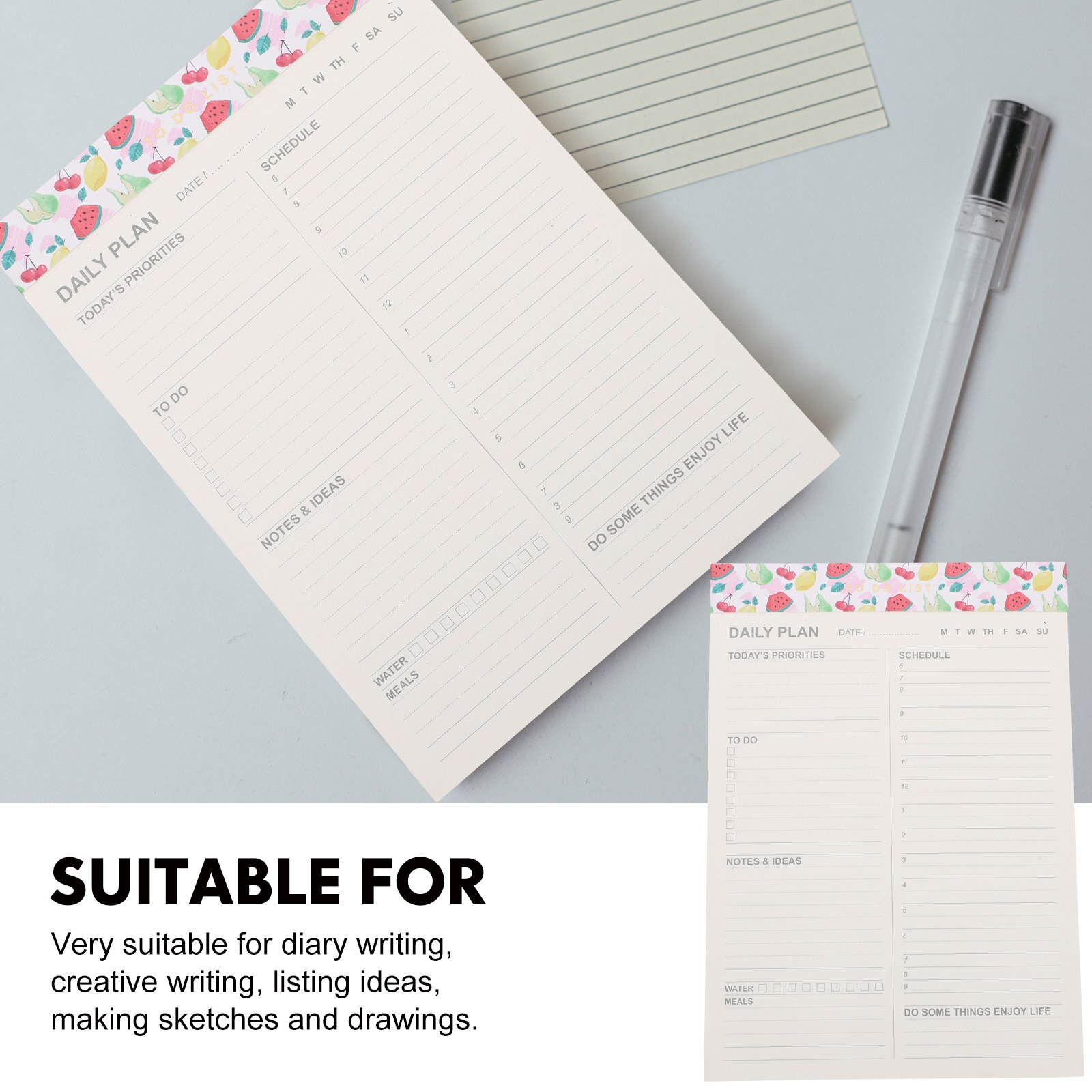 Portable Note Pad Time Management Notepad Magnetic Daily Planner for Home Office daily planner draft notebook