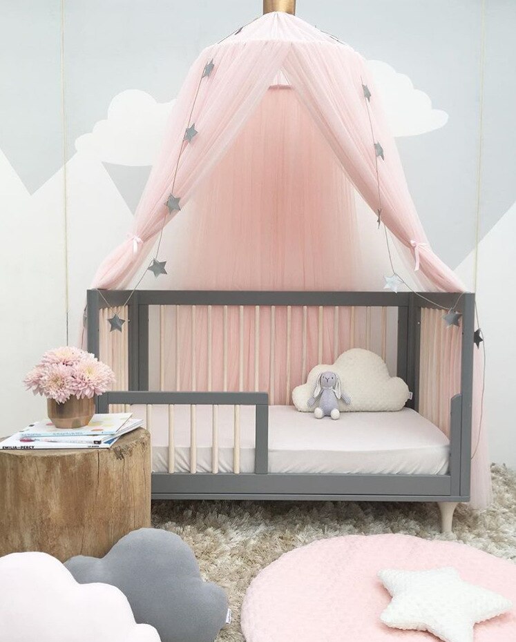 Baby Bettwäsche Krippe Netz freundlicher Jungen Mädchen Fantastische Prinzessin Traum Antimosquito Kinderbett Netz Babys Chapion Krone Krippe Netz: Rosa