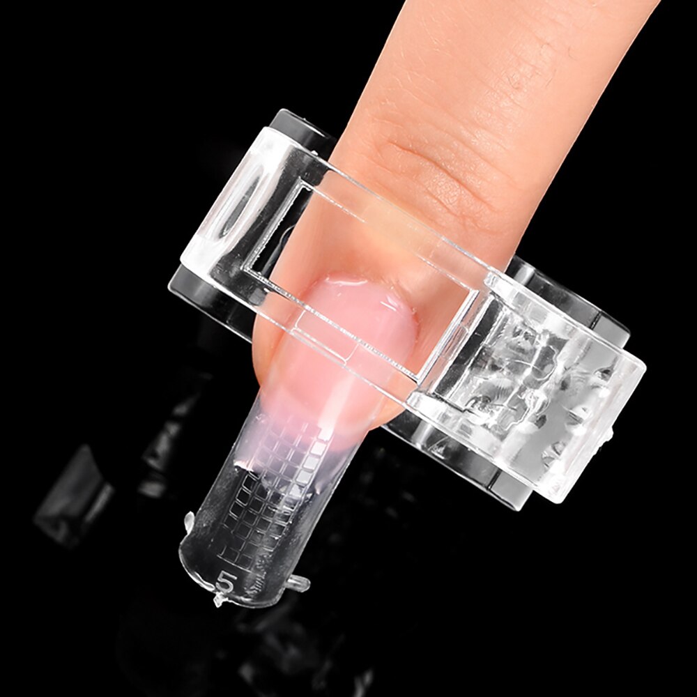 Uñas postizas transparentes, accesorios para manicura y herramientas, funda completa de uña, equipo de arte para construcción rápida, herramienta de maquillaje para extensión de dedos, 20 Uds.