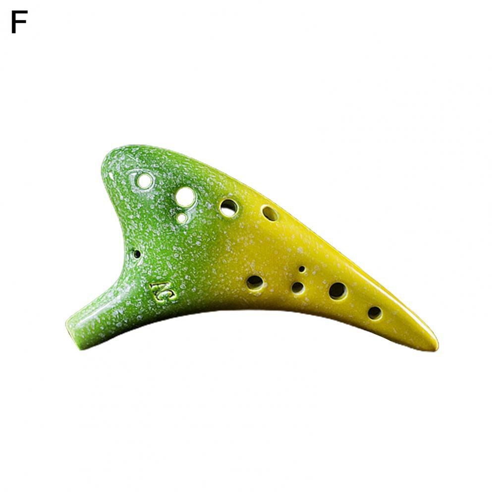 Alto C Ocarina 12 Hole Musical Collection Ceramic Tenor Ocarina Flute Instrument for Beginner Musical Instruments: F