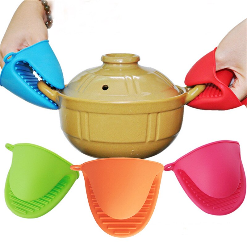 TTLIFE Silicone Kitchen Organizer Insulated Heat Pot Clips Microwave Oven Gloves Plate Clip Anti-scald Thicken Kitchen Glove