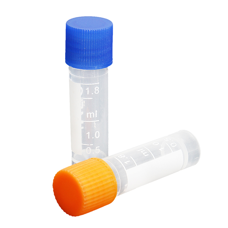 50Pcs 1.8ml Plastic Graduated 0.063oz Cryovial Test Tube Sample Pipe With Seal Cap