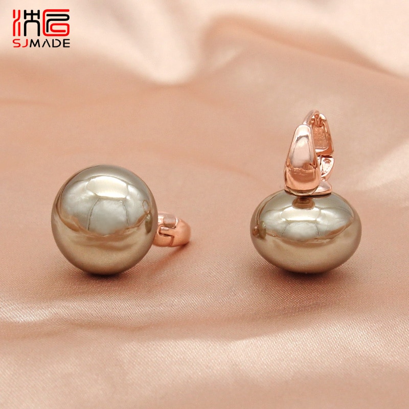 SHENJIANG-Boucles d'oreilles pendantes en perles simulées pour femmes, bijoux de mariage, de , or rose, goutte d'oreille document, nouvelle tendance, 585
