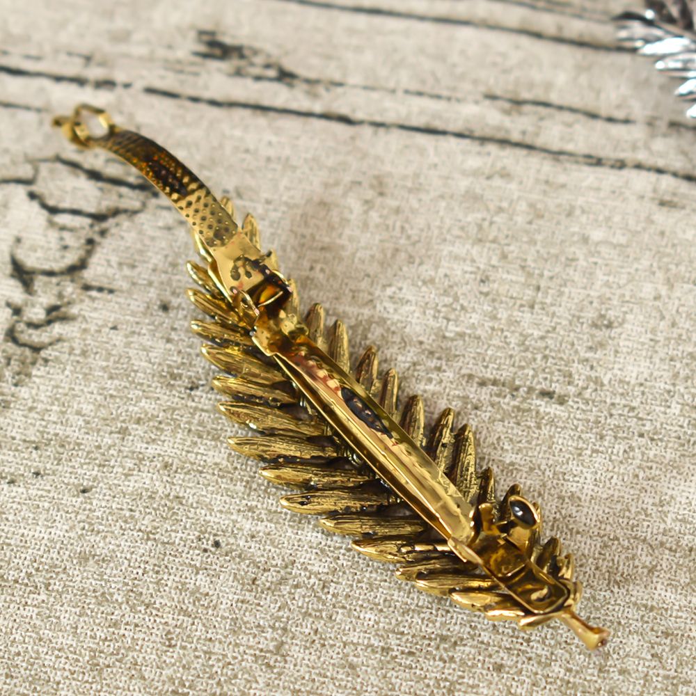 Hårnåle vintage metal blad hårspænde til kvinder pige hår tilbehør hårgreb delikat retro fjer ornament
