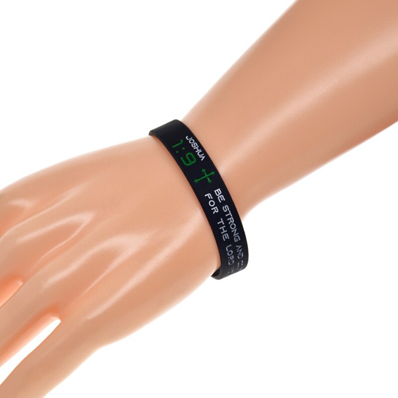OBH 50PCS Joshua 1 9 Worden Sterk en Courages niet Bang Siliconen Polsbandje