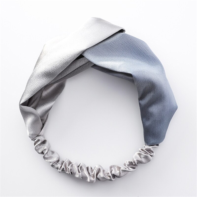 Mode Vrouwen Faux Zijde Effen Haarband Eenvoudige Elastische Haarband Retro Cross Hoofdbanden Bandana Satijn Haar Touw Haaraccessoires